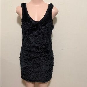 Tezenis black fuzzy woman dress size medium